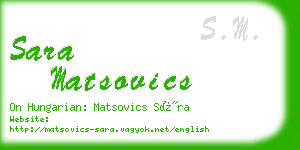 sara matsovics business card